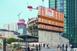 All-round enclosure and formwork scaffold for the Hotel Melia at La Défense