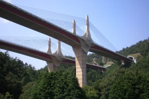 Two-span extradosed bridges