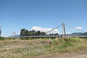 Ponts suspendus à deux travées et deux pylônes