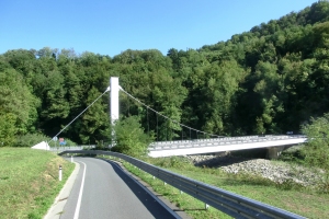 Ponts suspendus semi-autoancrés avec une travée et un pylône