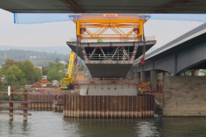 Reconstruction du pont de Schierstein : Appui sphérique pour une surcharge de 6.000 t