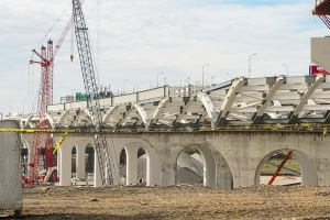 Prefabricated tendons for George V. Voinovich Bridge in Cleveland, USA