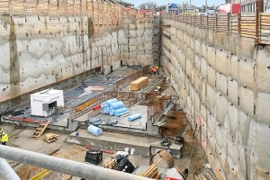 Excavation for Rosenstein Tunnel in Stuttgart, Germany, stabilized