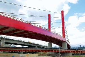 Neue Schrägseilbrücke in Mersch (Luxemburg)