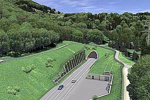 Tunnelanschlag Scheibengipfeltunnel, Ortsumgehung Reutlingen