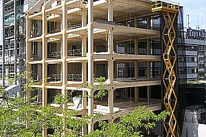 Der Holzbau kehrt mit einem 7geschossigen Bürogebäude in die Stadt zurück