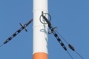 Cable-stayed steel tube masts