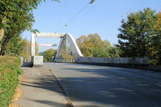 Bridge of the L 924 crossing the railroad tracks at Herbede station in Witten