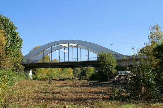 Bridge of the L 924 crossing the railroad tracks at Herbede station in Witten 