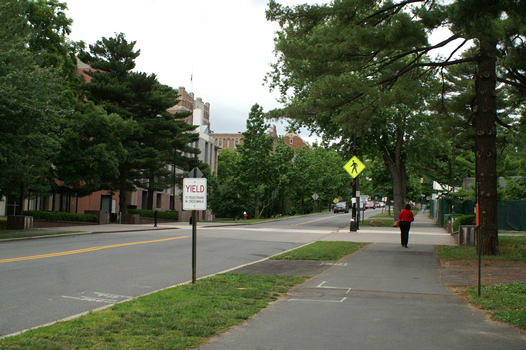 Site pour la passerelle franchissant Washington Road, Princeton University, Princeton, New Jersey