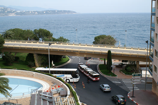 Elevated road of Boulevard du Larvotto, Monaco