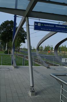Tramway and subway station at the main cemetery, Dortmund