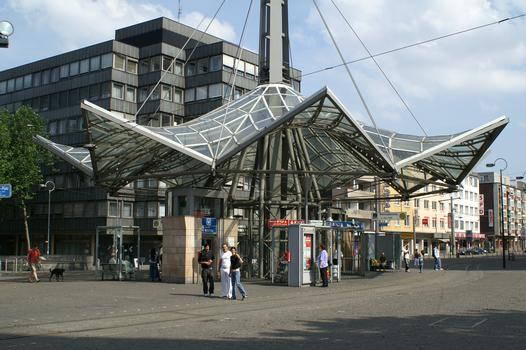 Tramway and subway station at Reinoldi Church, Dortmund