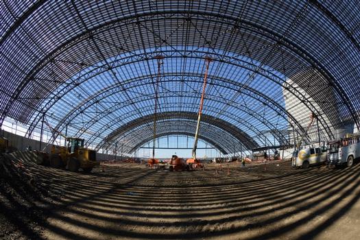 DAYTON, Ohio – A general view of the fourth building construction site under the roof on March 30, 2015, in Dayton, Ohio. The 224,000 square foot building, which is scheduled to open to the public in 2016, is being privately financed by the Air Force Museum Foundation, a non-profit organization chartered to assist in the development and expansion of the museum's facilities