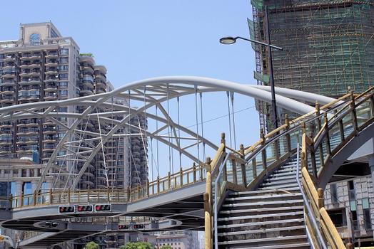 Shanghai - footbridge across the junction of Henan and Fangbang roads 