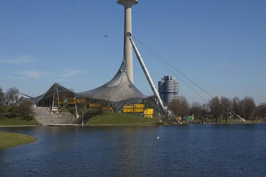 Olympic Summer Games 1972 – Olympiapark – Roof over the buildings of the Olympic Park – Olympia-Schwimmhalle