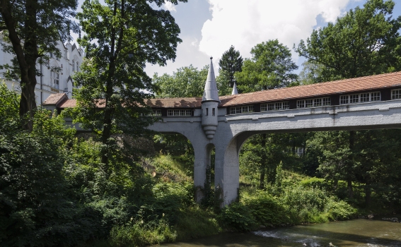 Gedeckte Brücke in Lądek Zdrój