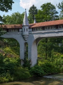 Gedeckte Brücke in Lądek Zdrój