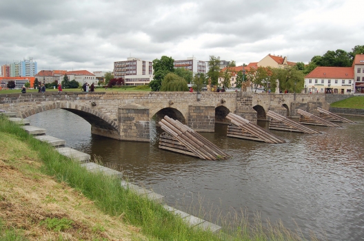 Old stone bridge at Písek