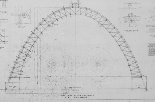 Typical cross section and details, L.T.A. timber hangar