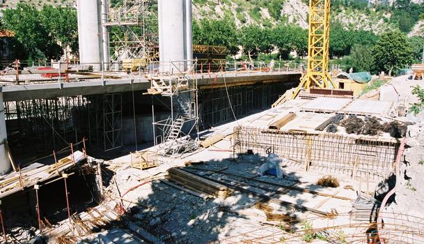 Puget-Théniers Bridge. Under construction