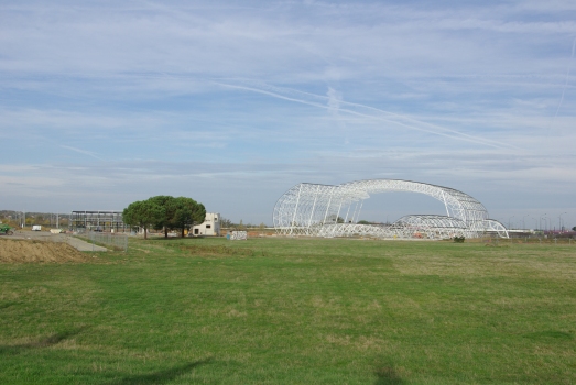 Construction of the building of the museum Aeroscopia in Blagnac (Haute-Garonne, France).