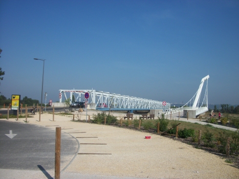 Pont de Décines (droite) et Passerelle Nelson-Mandela (gauche)
