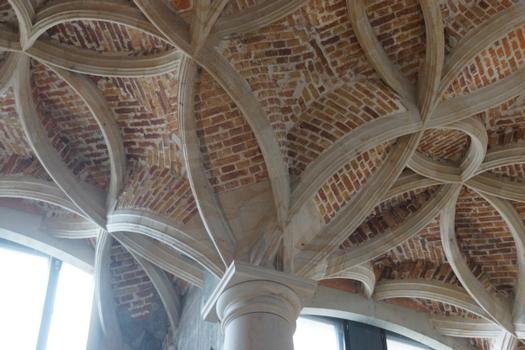 Reconstructed late Gothic rib vault of the church in Dresden's castle