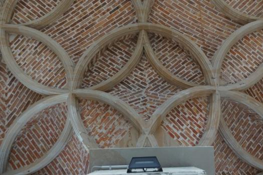 Reconstructed late Gothic rib vault of the church in Dresden's castle