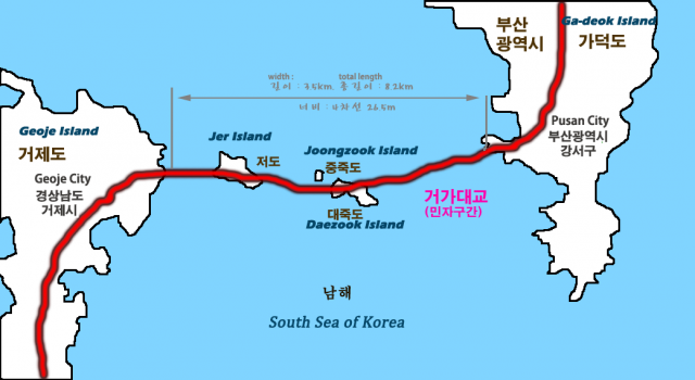 Connection routière Busan - Geoje