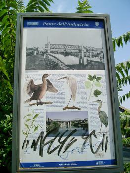 Ponte dell'Industria, Rome.Information plaque