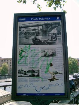 Ponte Palatino, Rome.Plaque informative