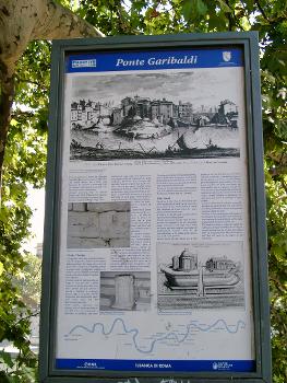 Ponte Garibalidi, Rome.Information plaque