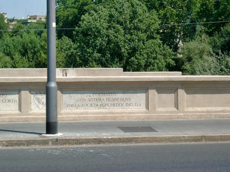 Ponte del Risorgimiento, Rome.Inscription