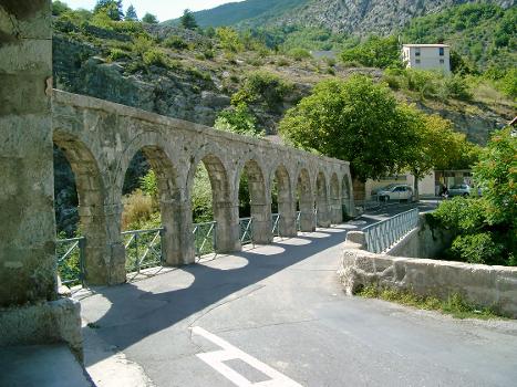 Mill bridge and aqueduct at Entrevaux