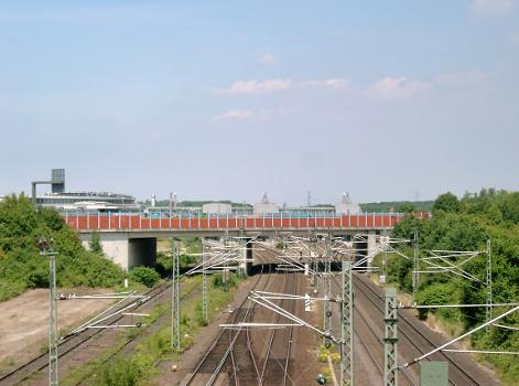 Pont de la A44 franchissant les rails de la ligne Duisburg-Düsseldorf