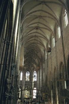 View down the main nave of Saint Lawrence Church, Nuremberg, Germany