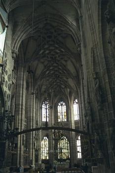 View down the choir and apse of Saint Lawrence Church, Nuremberg, Germany