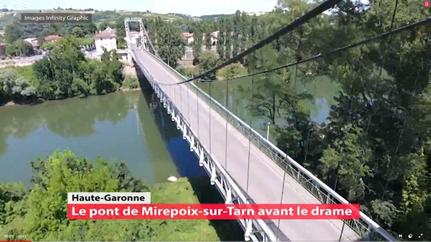 Pont suspendu de Mirepoix-sur-Tarn: Voilà à quoi ressemblait le pont de Mirepoix-sur-Tarn avant qu'il ne s'effondre
