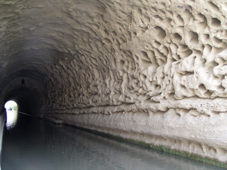 Tunnel Malpas - Struktur des nicht ausgemauerten Gewölbeabschnitts