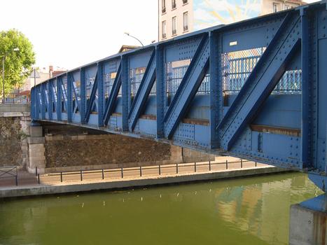 Rue Delizy Bridge crossing the Ourcq Canal in Pantin