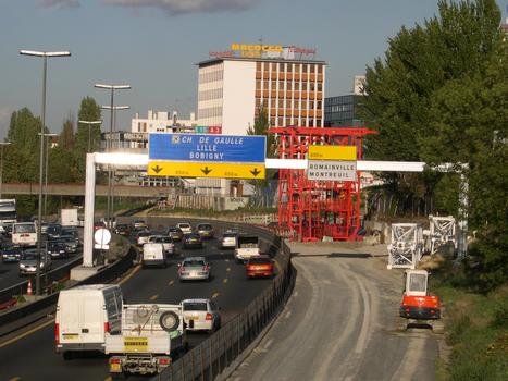 Preparatory works for the noise reduction gallery to be built on the Autoroute A3 at Bagnolet