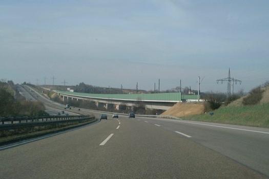 Pont-autoroute et viaduc de la LGV (Wörsbachtalbrücke) à Niederbrechen