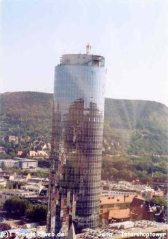 Intershop-Tower, Jena. Blick aus ADAC-Hubschrauber «Christoph70» von NordWest
