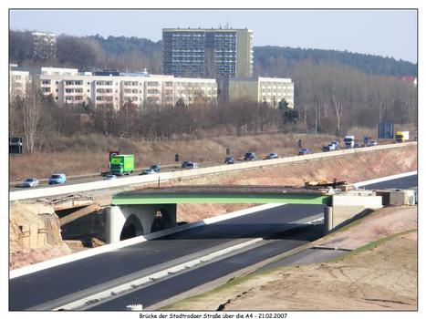 New bridge for the Stadtrodaer Strasse at Jena crossing the newly widened A4 Motorway