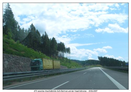 Autobahn A73 - zwischen der Haseltalbrücke und der Anschlußstelle Suhl