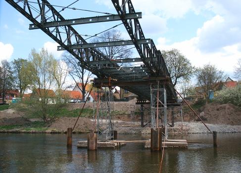 Camsdorfer Brücke, Jena. 
Pont temporaire pendant la rénovation du pont