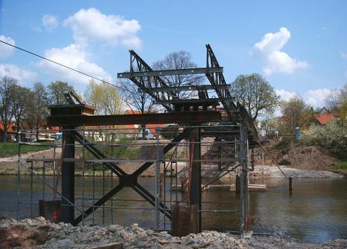 Camsdorfer Brücke, Jena. 
Pont temporaire pendant la rénovation du pont