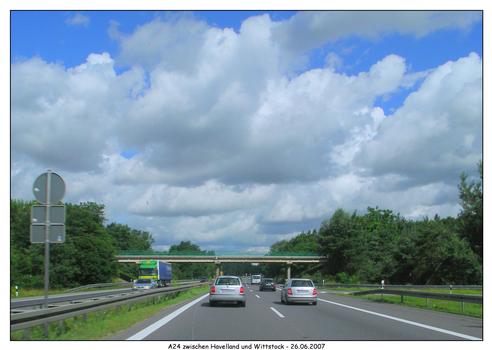 Autobahn A24 zwischen Havelland und Wittstock
