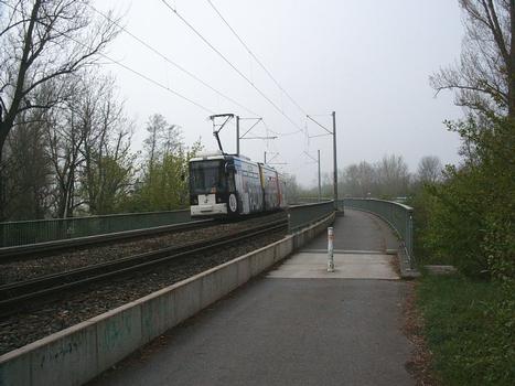 Straßenbahnbrücke Oberaue (Jena)Freigegeben für Radfahrer und Fußgänger, sowie für die Straßenbahn: Straßenbahnbrücke Oberaue (Jena) Freigegeben für Radfahrer und Fußgänger, sowie für die Straßenbahn